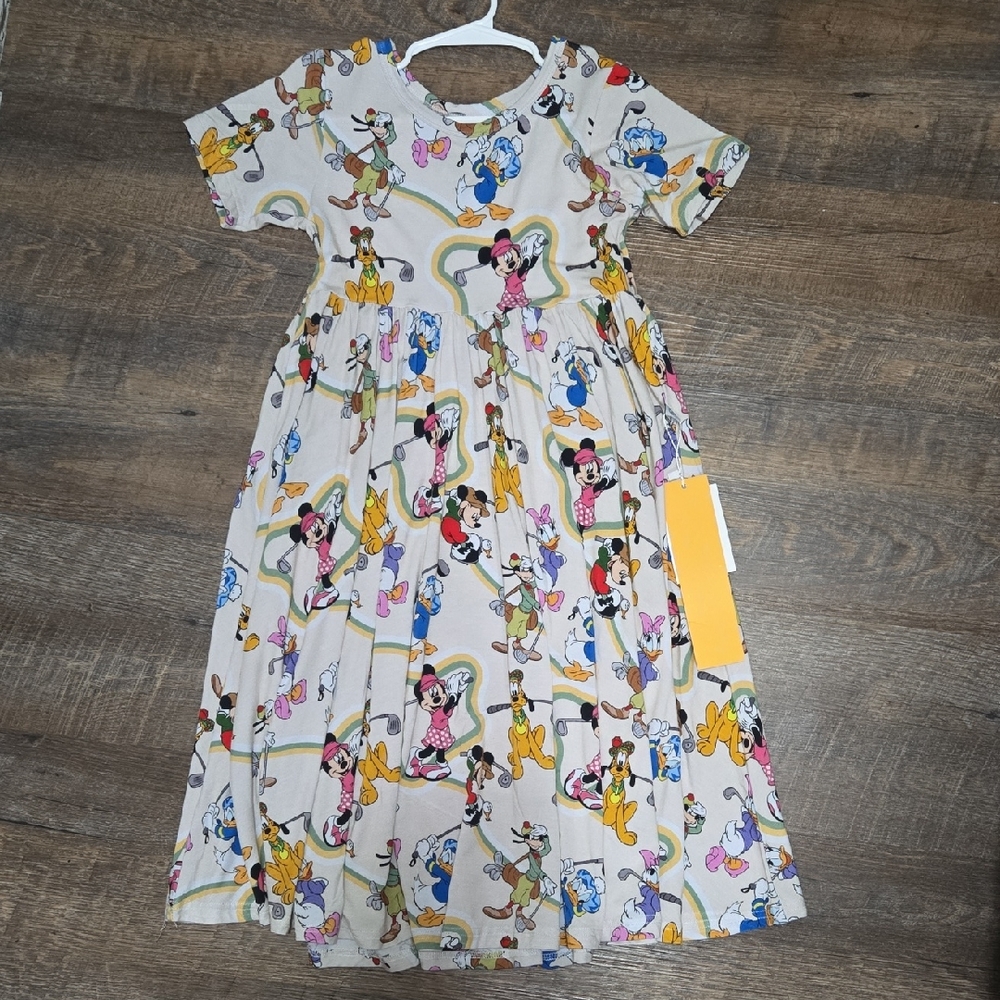 7/8 Bamboo Girls' Character-Print Cream Short-Sleeve Dress